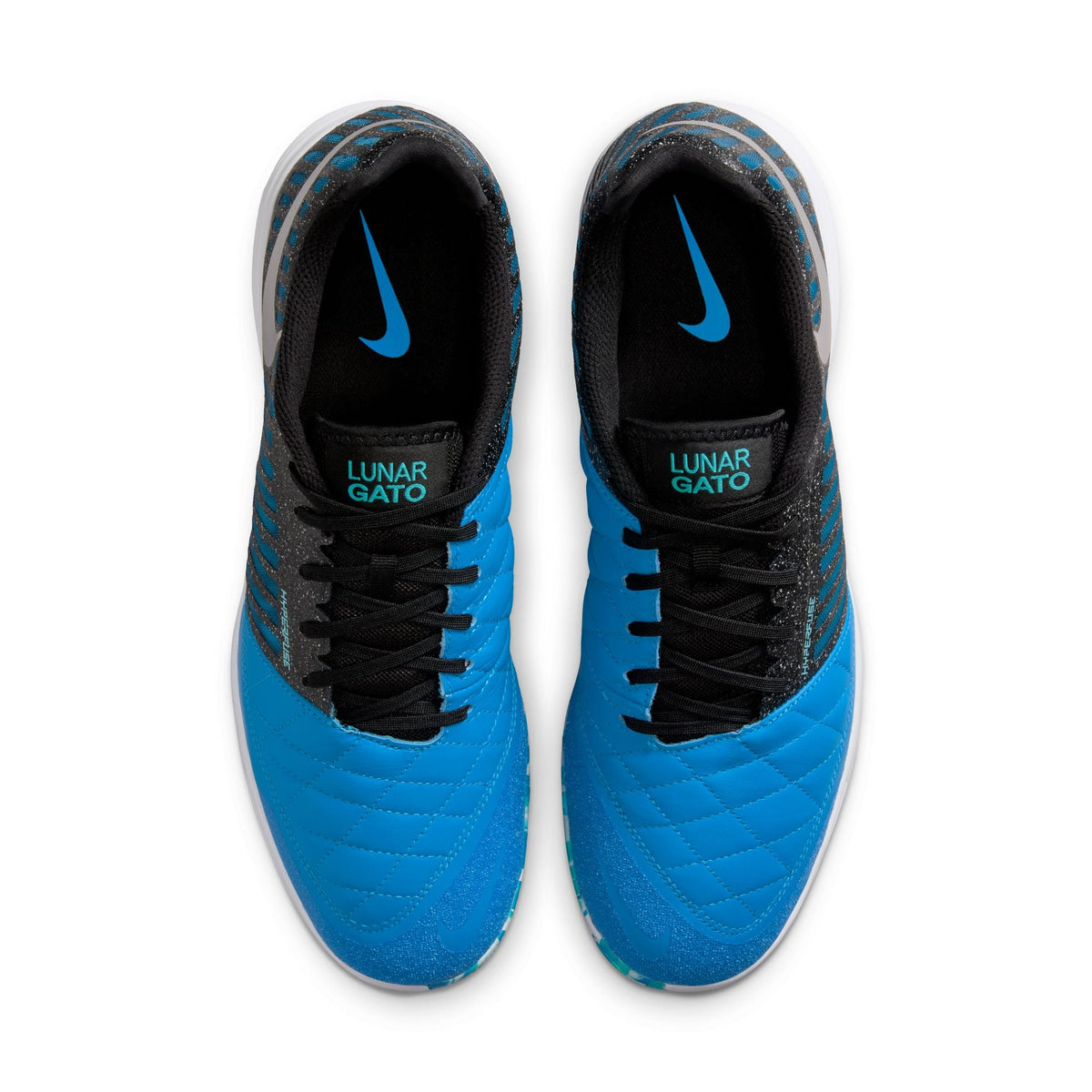 Nike Lunargato II IN Indoor Soccer Shoes- Metallic Silver/Black/Neptune Blue