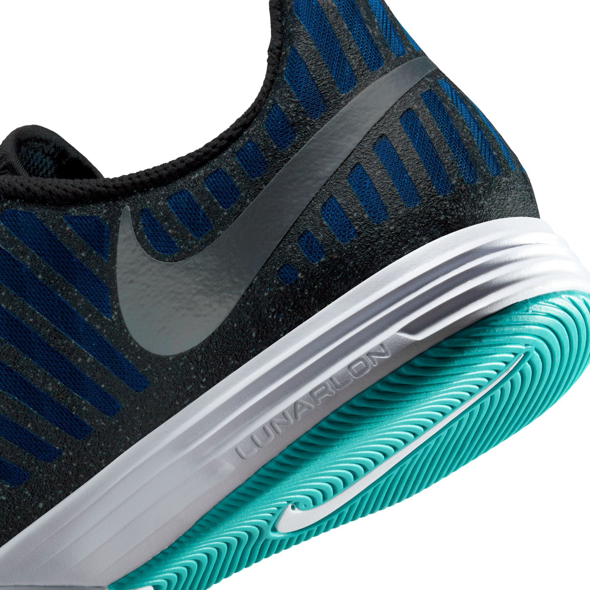 Nike Lunargato II IN Indoor Soccer Shoes- Metallic Silver/Black/Neptune Blue