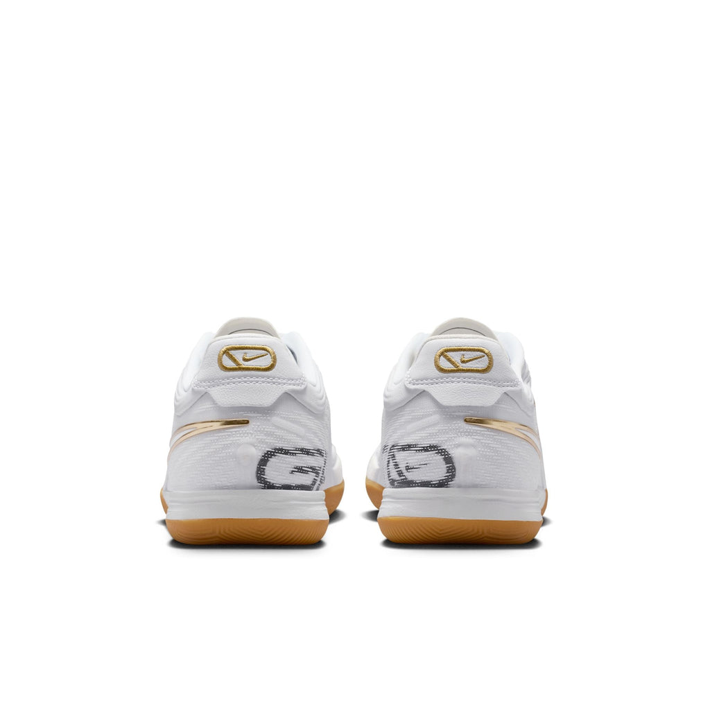 Nike Tiempo Reactgato IN Indoor/Court Low-Top Soccer Shoes - White/Metallic Gold