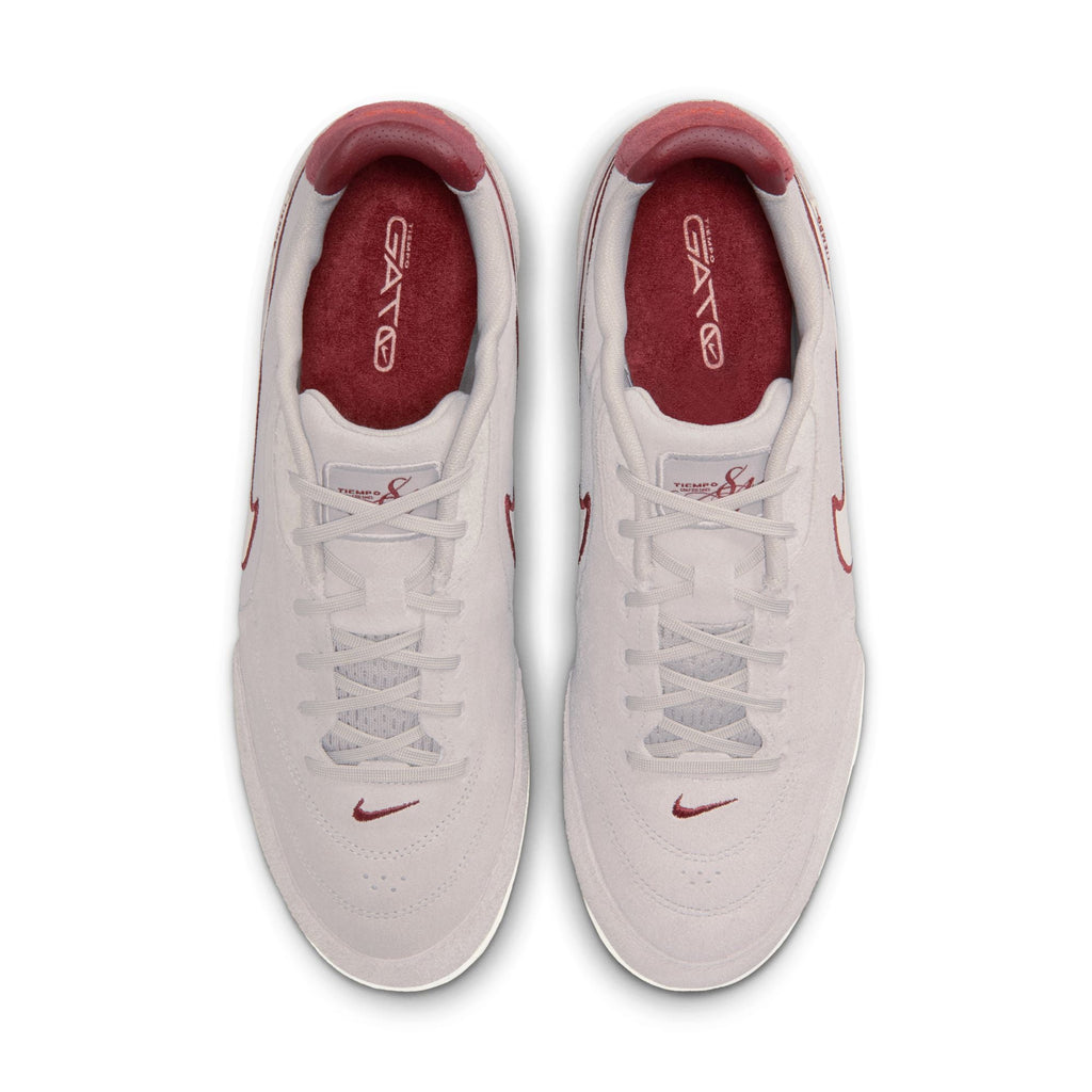 Nike Tiempo Streetgato PRM IN Indoor/Court Low-Top Soccer Shoes-  Moon Particle/Chalk/Team Red
