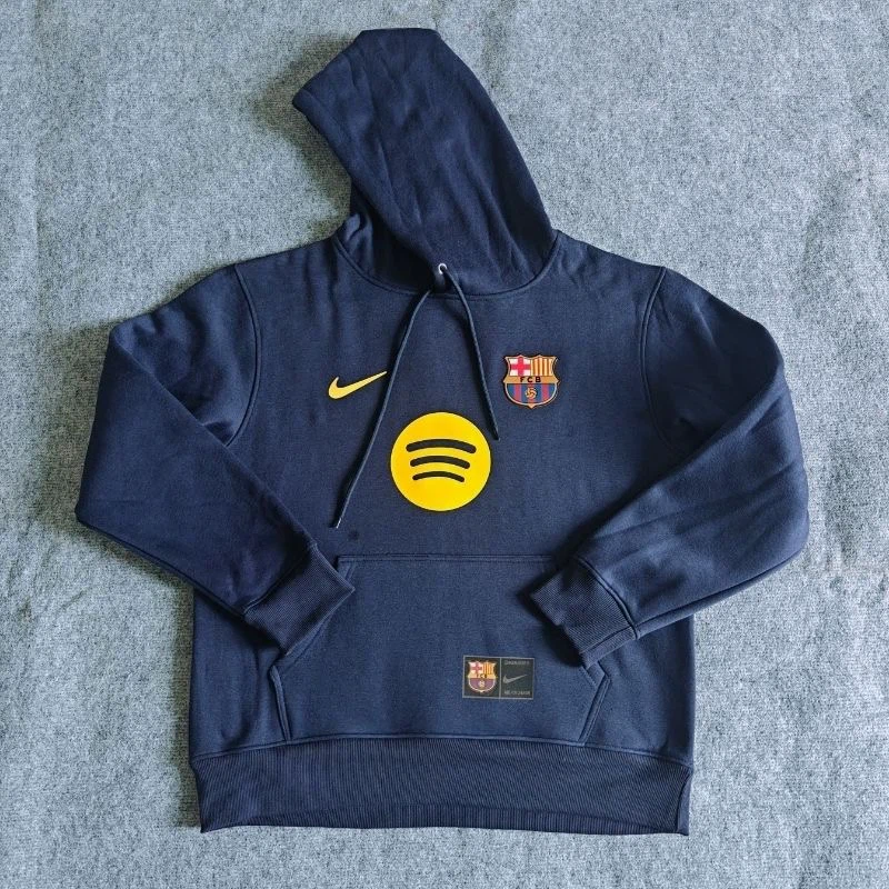 Nike FC Barcelona Men’s Pullover Hoodie, Barca Football Fan Sweatshirt, Navy Blue